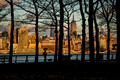 Golden Manhattan Skyline