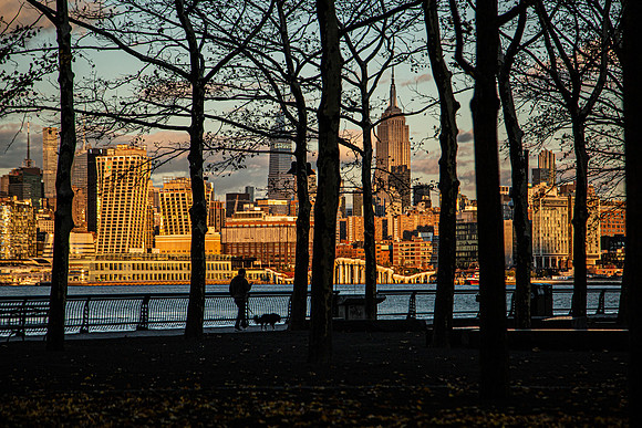 Golden Manhattan Skyline